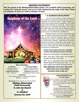 Whiting /Robertsdale Faith Community St. John the Baptist & St. Adalbert January 05, 2020