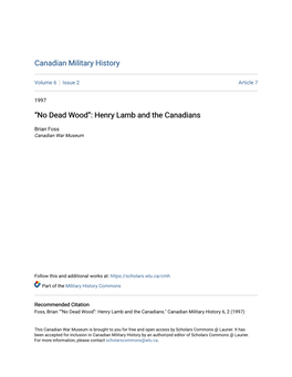 Henry Lamb and the Canadians