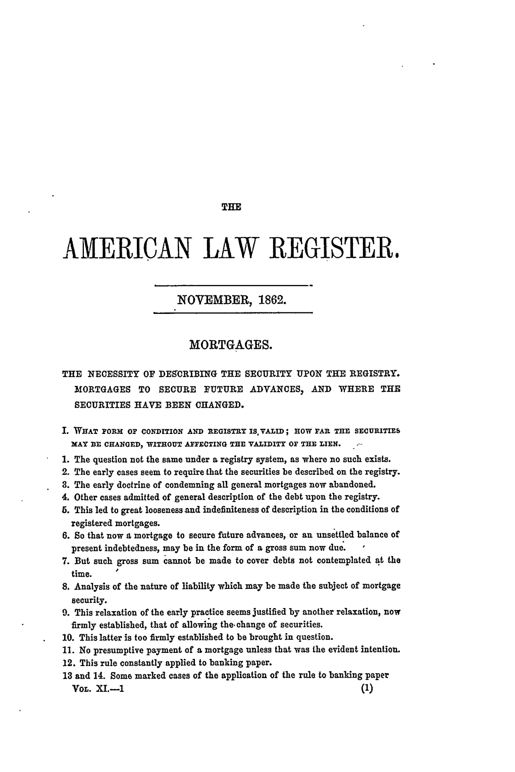 American Law Register