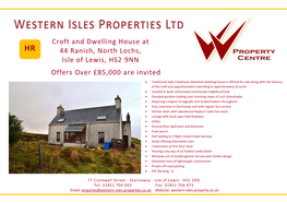 Croft and Dwelling House at 44 Ranish, North Lochs, Isle of Lewis