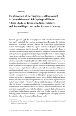 Identification of Herring Species (Clupeidae) in Conrad Gessner's