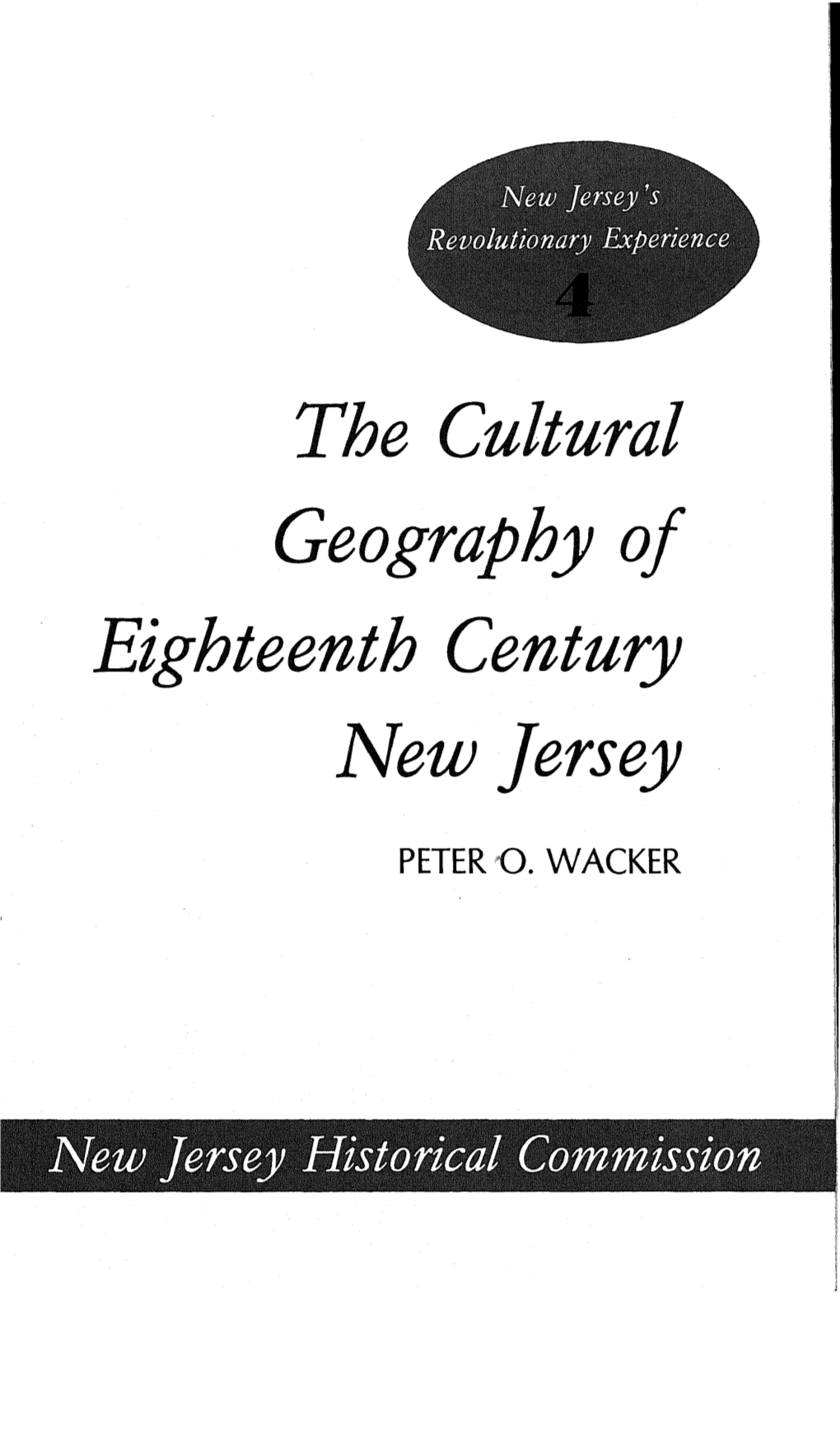 The Cultural Geography of Eighteenth Century New Jersey