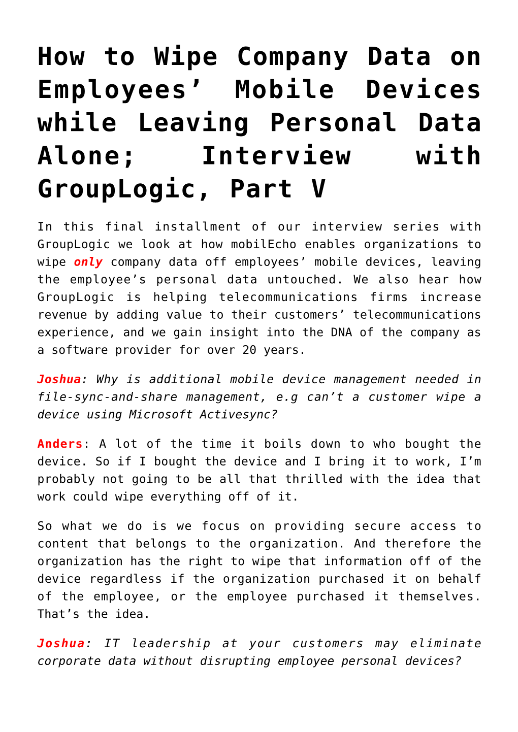 How to Wipe Company Data on Employees&#8217