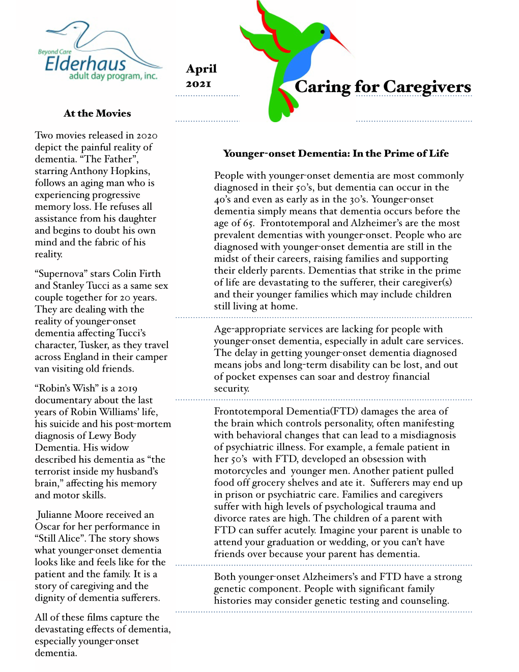 Caring for Caregivers April 2021