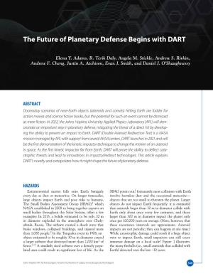 The Future of Planetary Defense Begins with DART