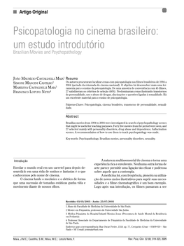 Psicopatologia No Cinema Brasileiro: Um Estudo Introdutório Brazilian Movies and Psychopathology