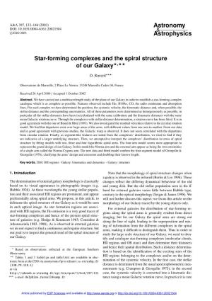 Star-Forming Complexes and the Spiral Structure of Our Galaxy?,??