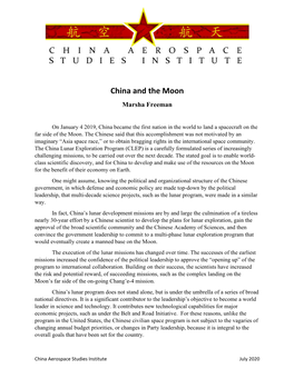 China and the Moon Marsha Freeman