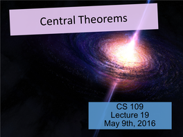 CS 109 Lecture 19 May 9Th, 2016 30 Midterm Distribution