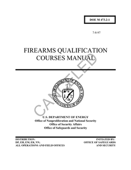 Firearms Qualification Courses Manual