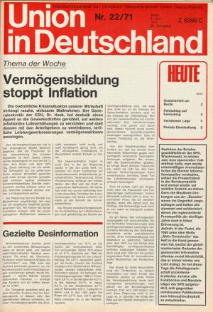 UID Jg. 25 1971 Nr. 22, Union in Deutschland
