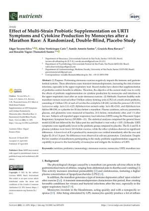 Effect of Multi-Strain Probiotic Supplementation on URTI