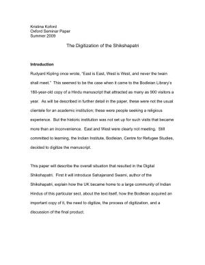 The Digitization of the Shikshapatri