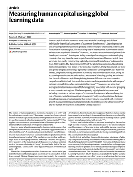 Measuring Human Capital Using Global Learning Data