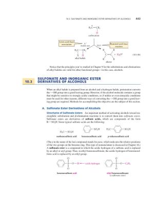 10.3 Sulfonate and Inorganic Ester Derivatives of Alcohols 443