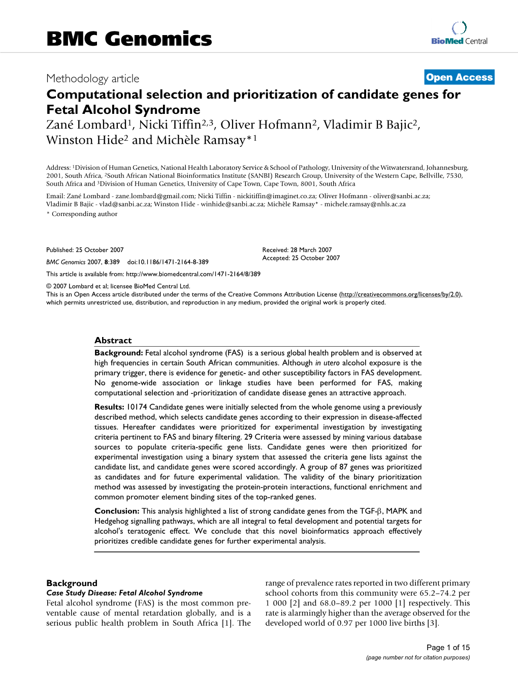 BMC Genomics Biomed Central