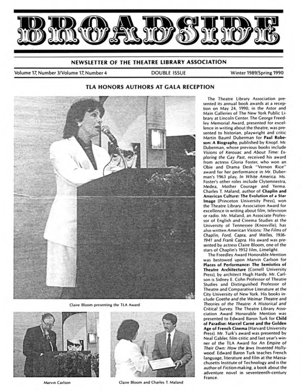 Broadside 76, Number 4 (Spring 1989) Included Lists of Previous Winners