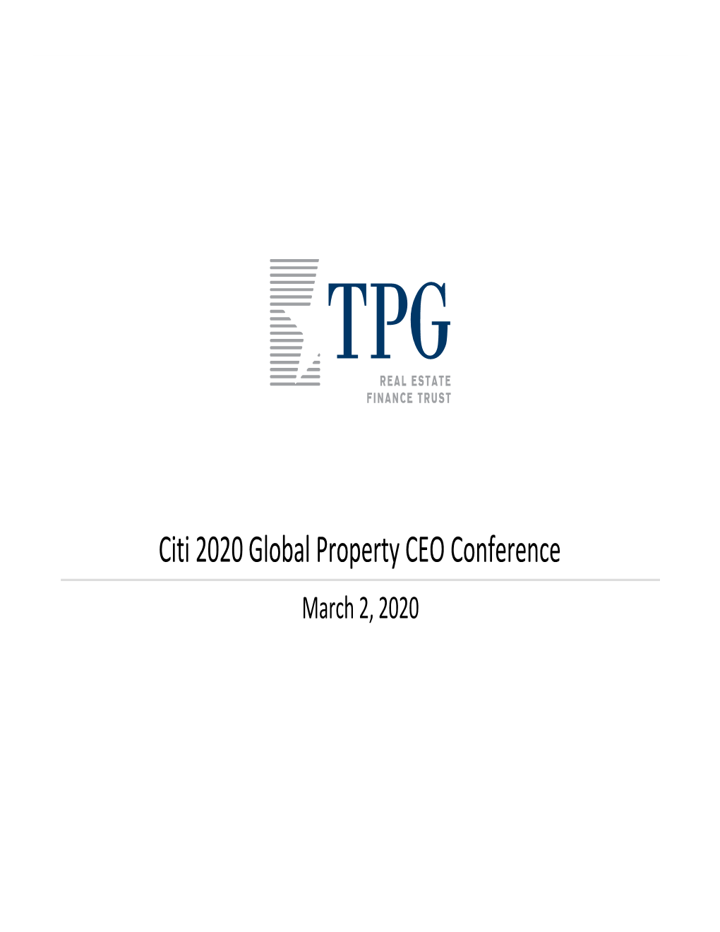 Citi 2020 Global Property CEO Conference Investor Presentation