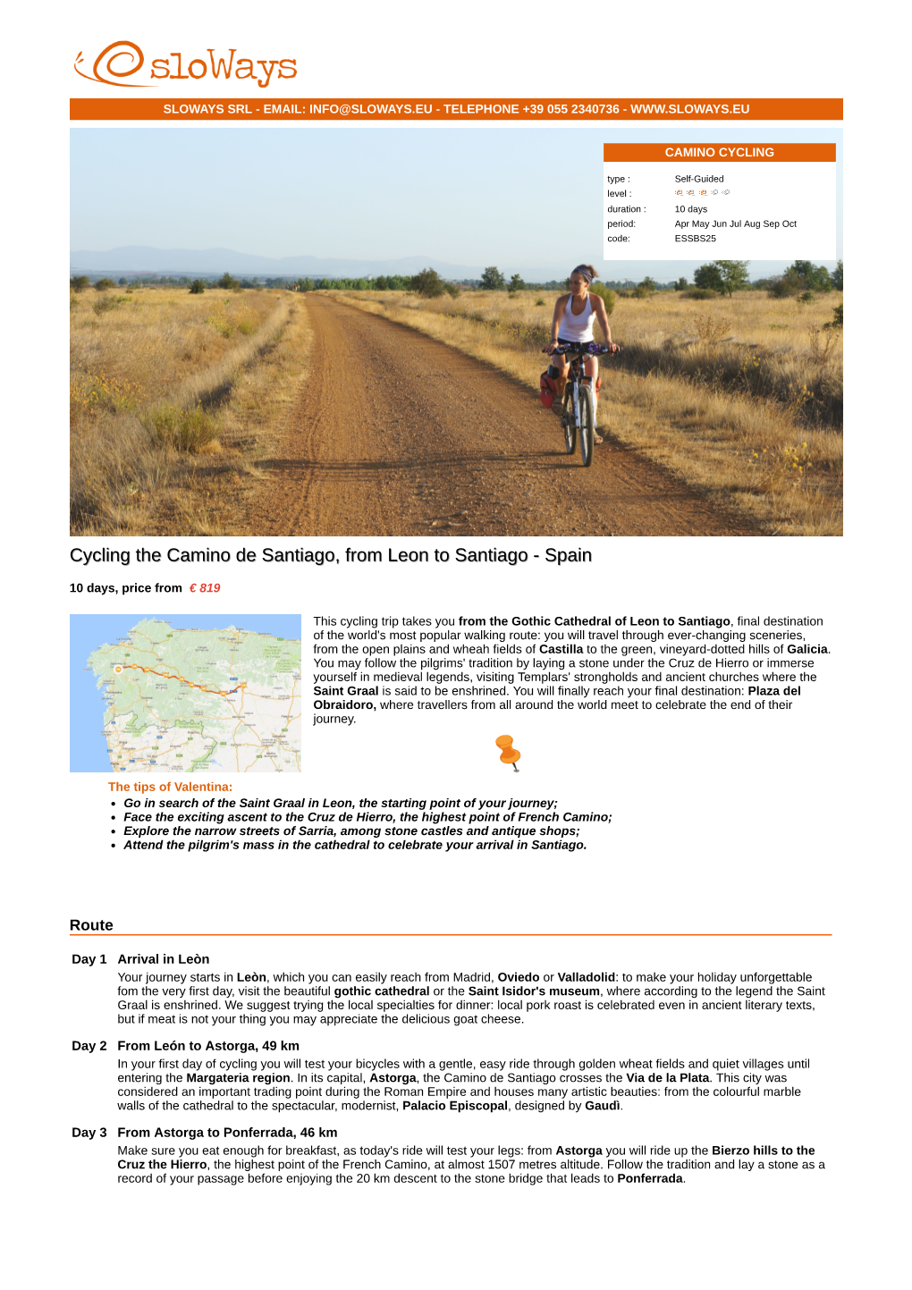 Cycling the Camino De Santiago, from Leon to Santiago Cycling