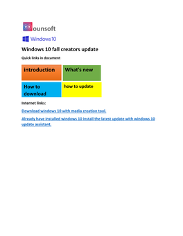 Windows 10 Fall Creators Update Quick Links in Document