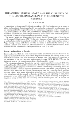 The Ashdon (Essex) Hoard and the Currency of the Southern Danelaw in the Late Ninth Century