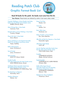 Reading Patch Club Graphic Format Book List