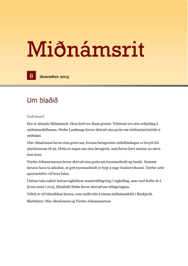 Miðnámsrit #8, Desember 2015