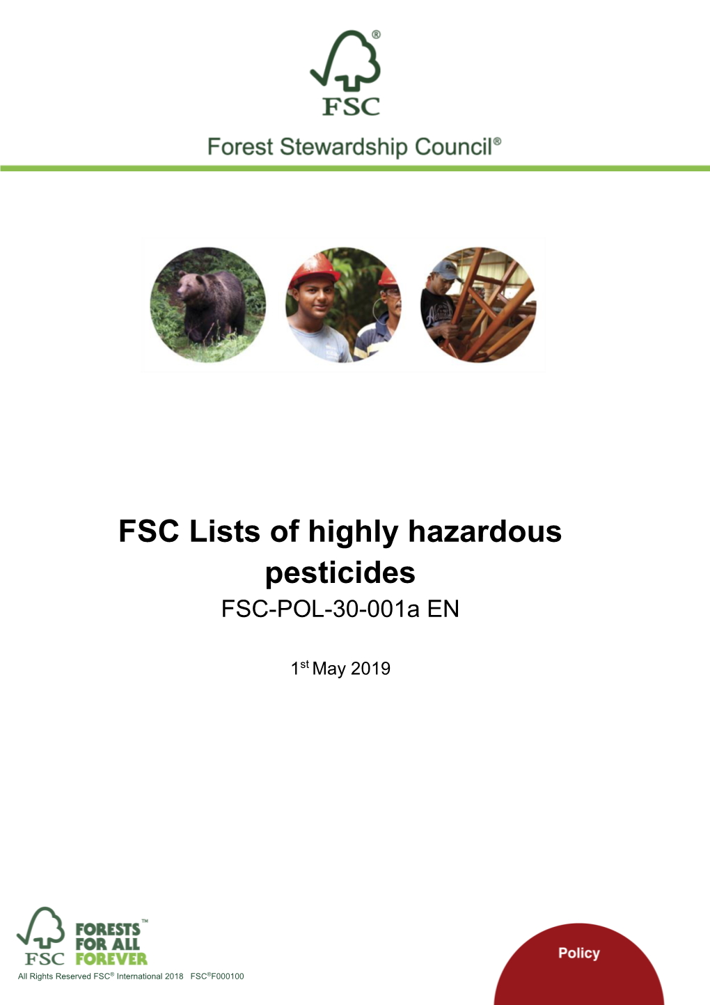 FSC Lists of Highly Hazardous Pesticides