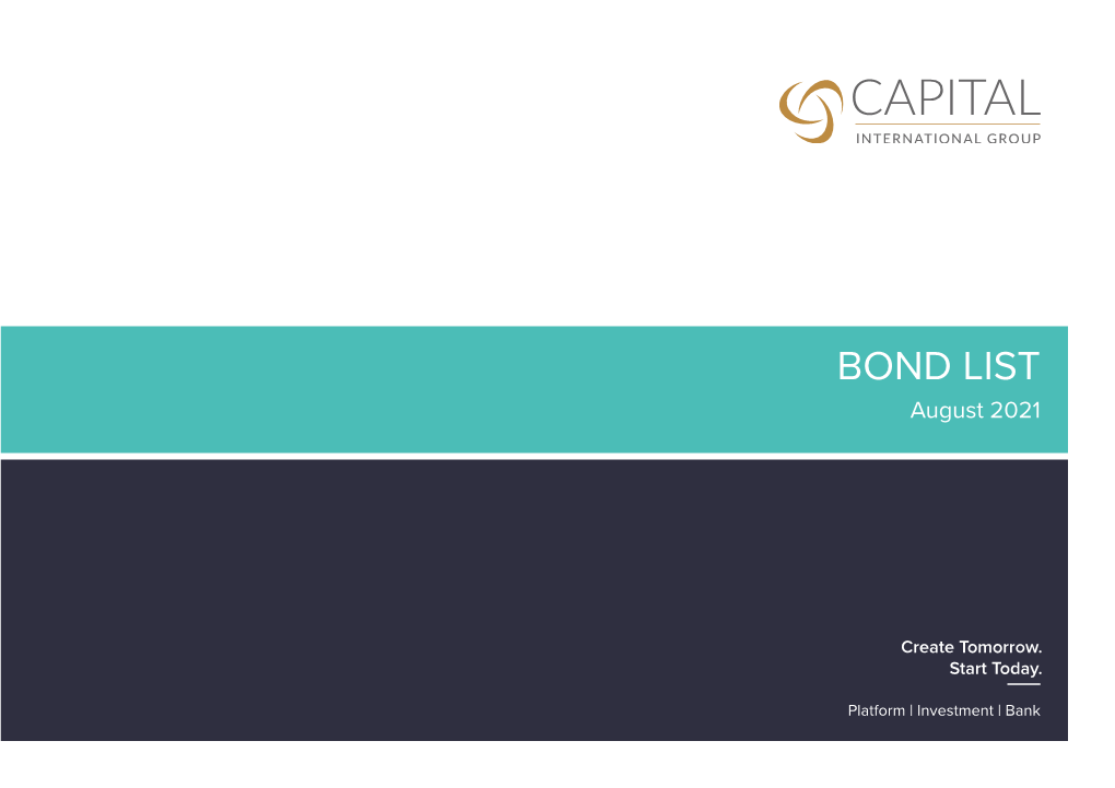 BOND LIST August 2021