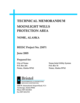 Technical Memorandum Moonlight Wells Protection Area
