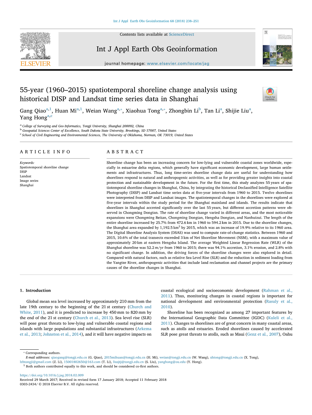 Spatiotemporal Shoreline Change Analysis Using Historical DISP And