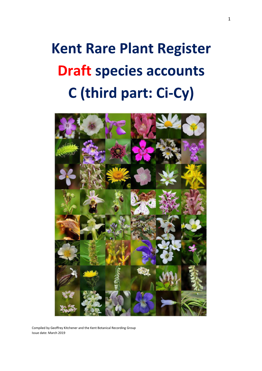 Kent Rare Plant Register Draft Species Accounts C (Third Part: Ci-Cy)