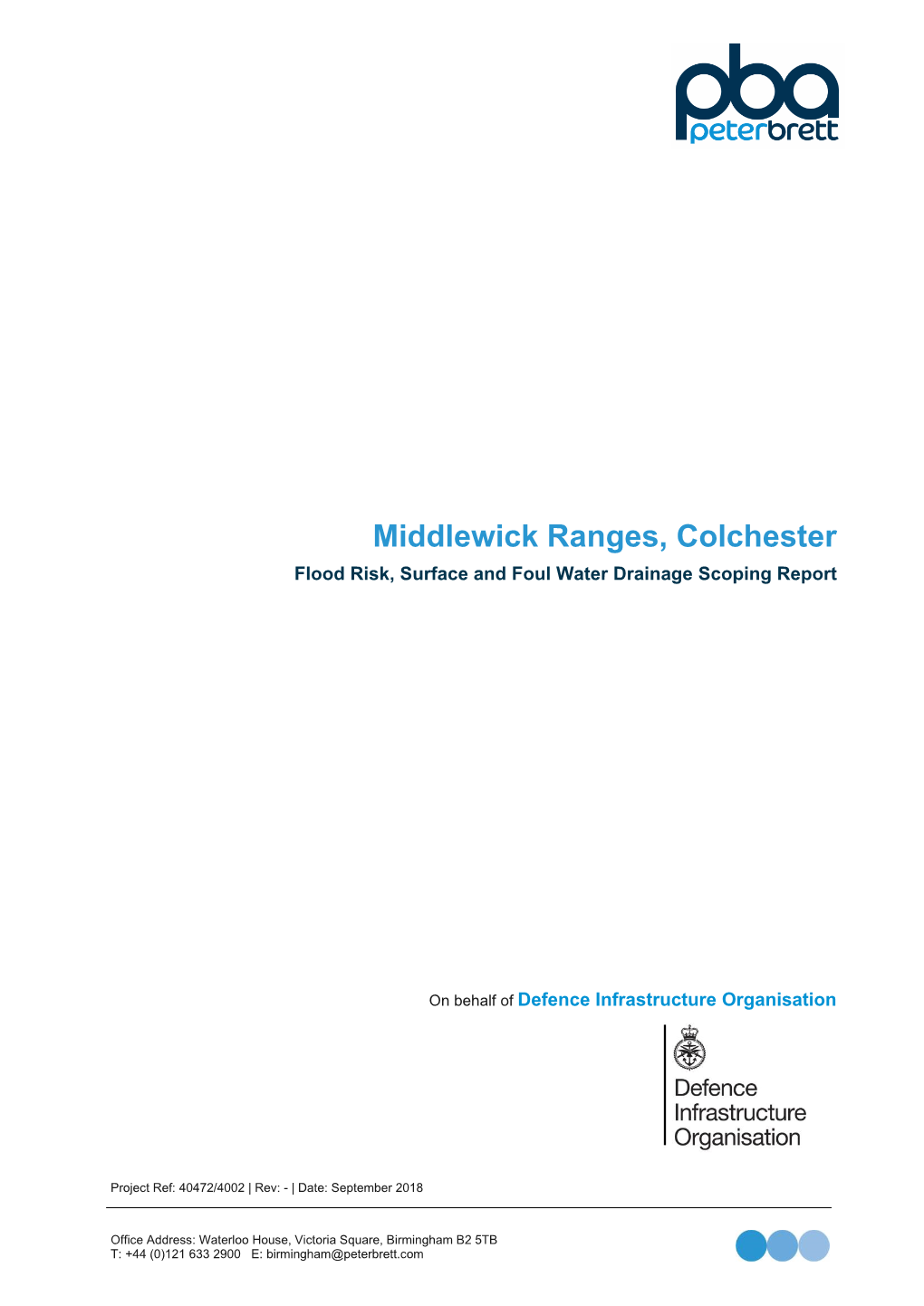 Annexe 4: Middlewick Ranges Flood Risk and Drainage Scoping Report