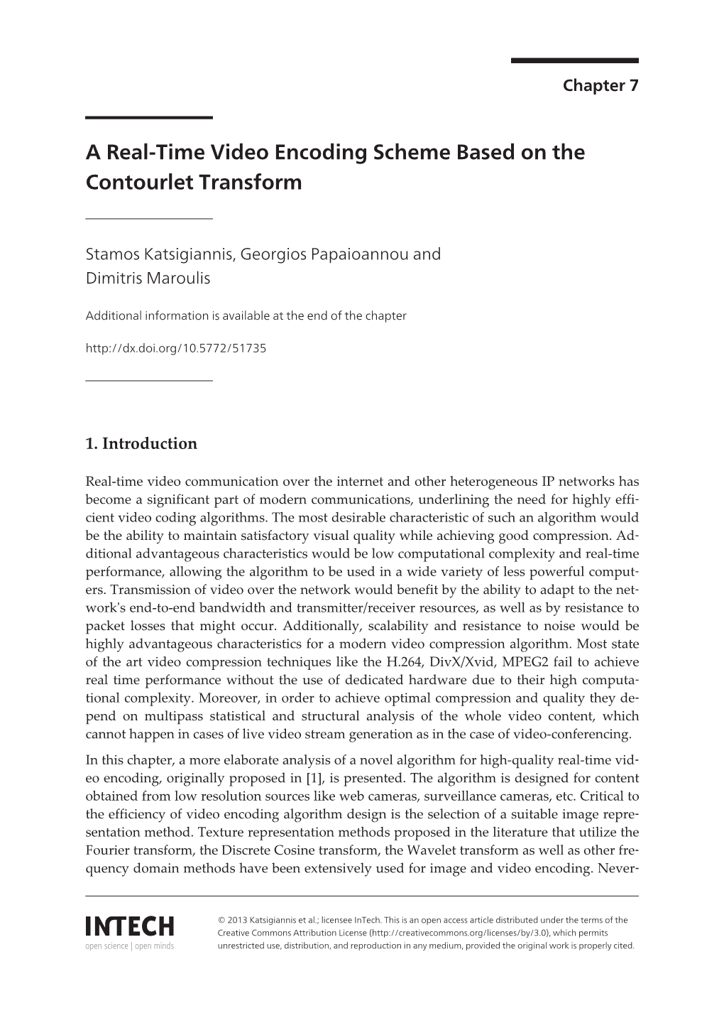 A Real-Time Video Encoding Scheme Based on the Contourlet Transform