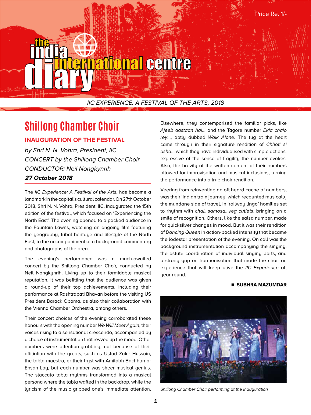 Shillong Chamber Choir Ajeeb Dastaan Hai… and the Tagore Number Ekla Chalo INAUGURATION of the FESTIVAL Rey…, Aptly Dubbed Walk Alone