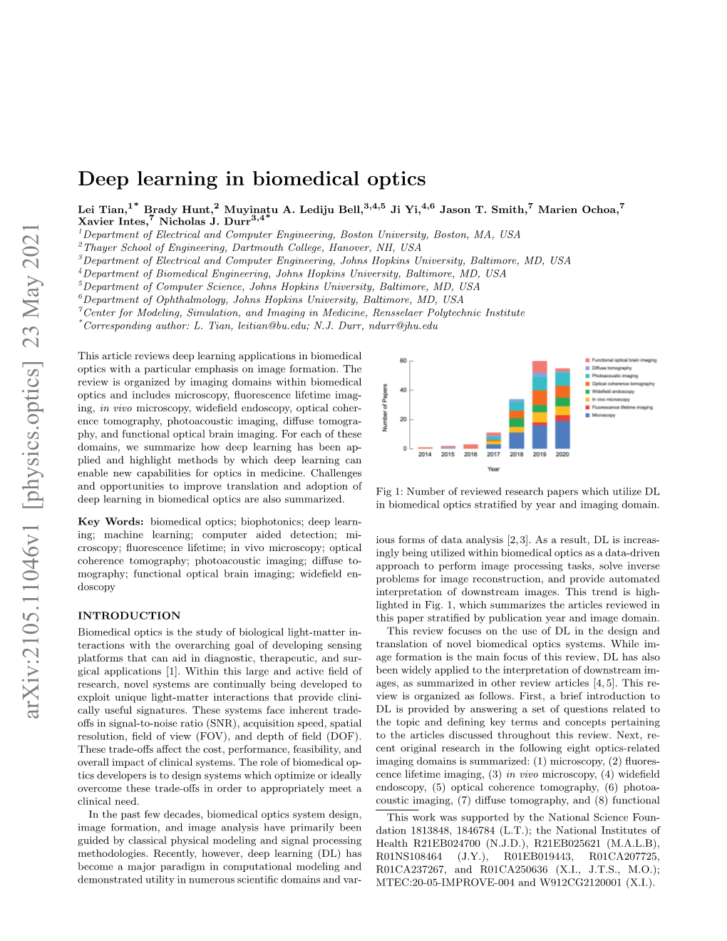 Deep Learning in Biomedical Optics