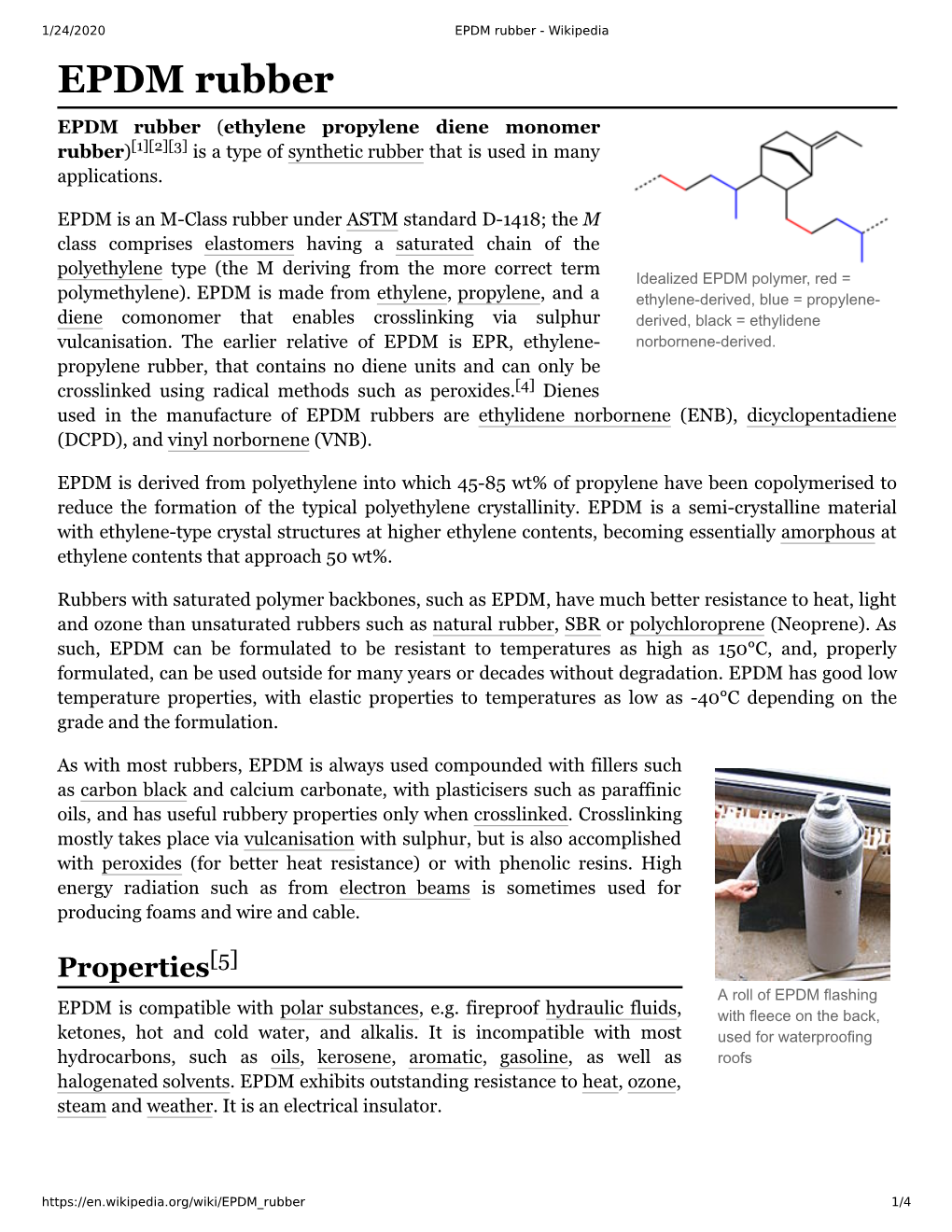 EPDM Rubber - Wikipedia EPDM Rubber EPDM Rubber (Ethylene Propylene Diene Monomer Rubber)[1][2][3] Is a Type of Synthetic Rubber That Is Used in Many Applications