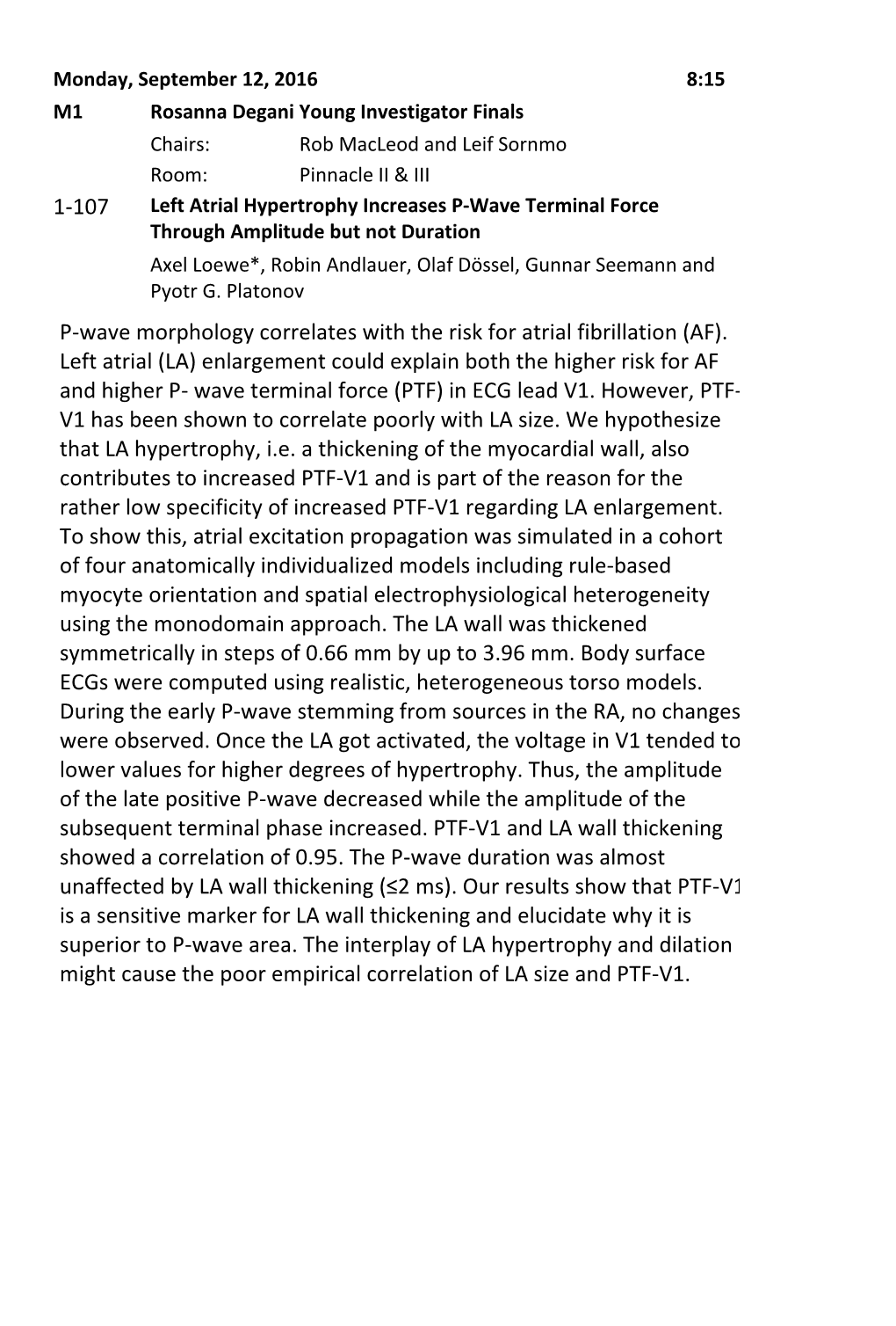 1-107 P-Wave Morphology Correlates with The