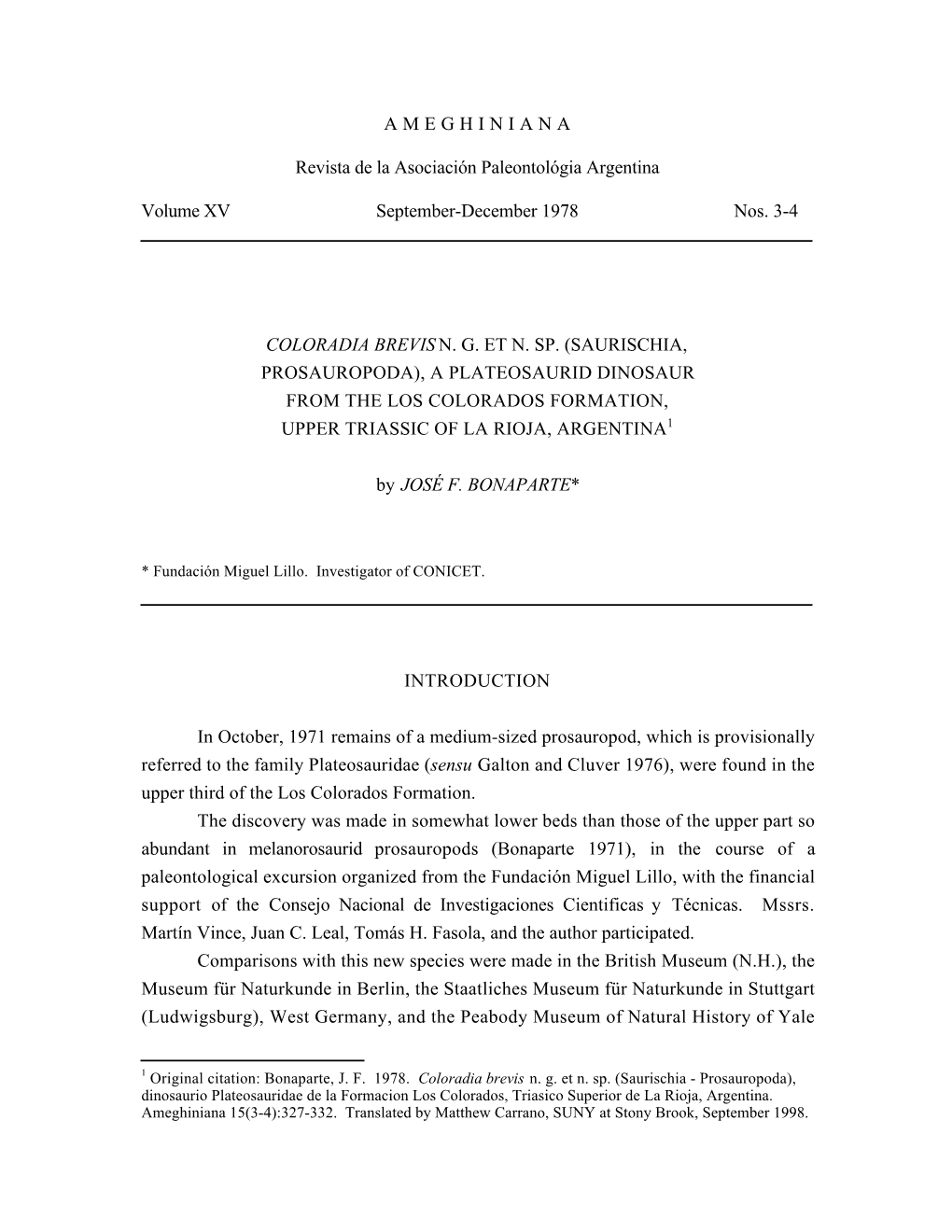 A M E G H I N I a N a Revista De La Asociación Paleontológia Argentina