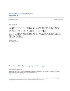 A Study of Ludwig Van Beethoven's Piano Sonata Op. 111