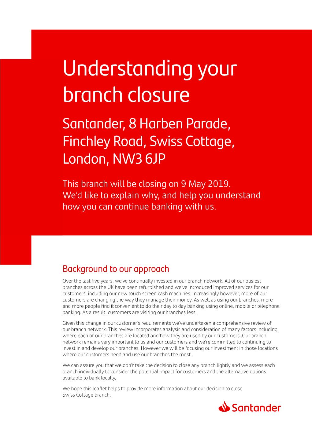 Swiss Cottage Branch Closure