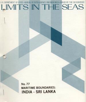 02/16/78 No. 77 Maritime Boundaries: India – Sri Lanka
