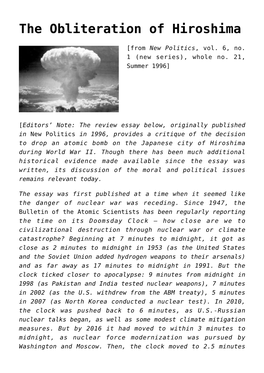 The Obliteration of Hiroshima