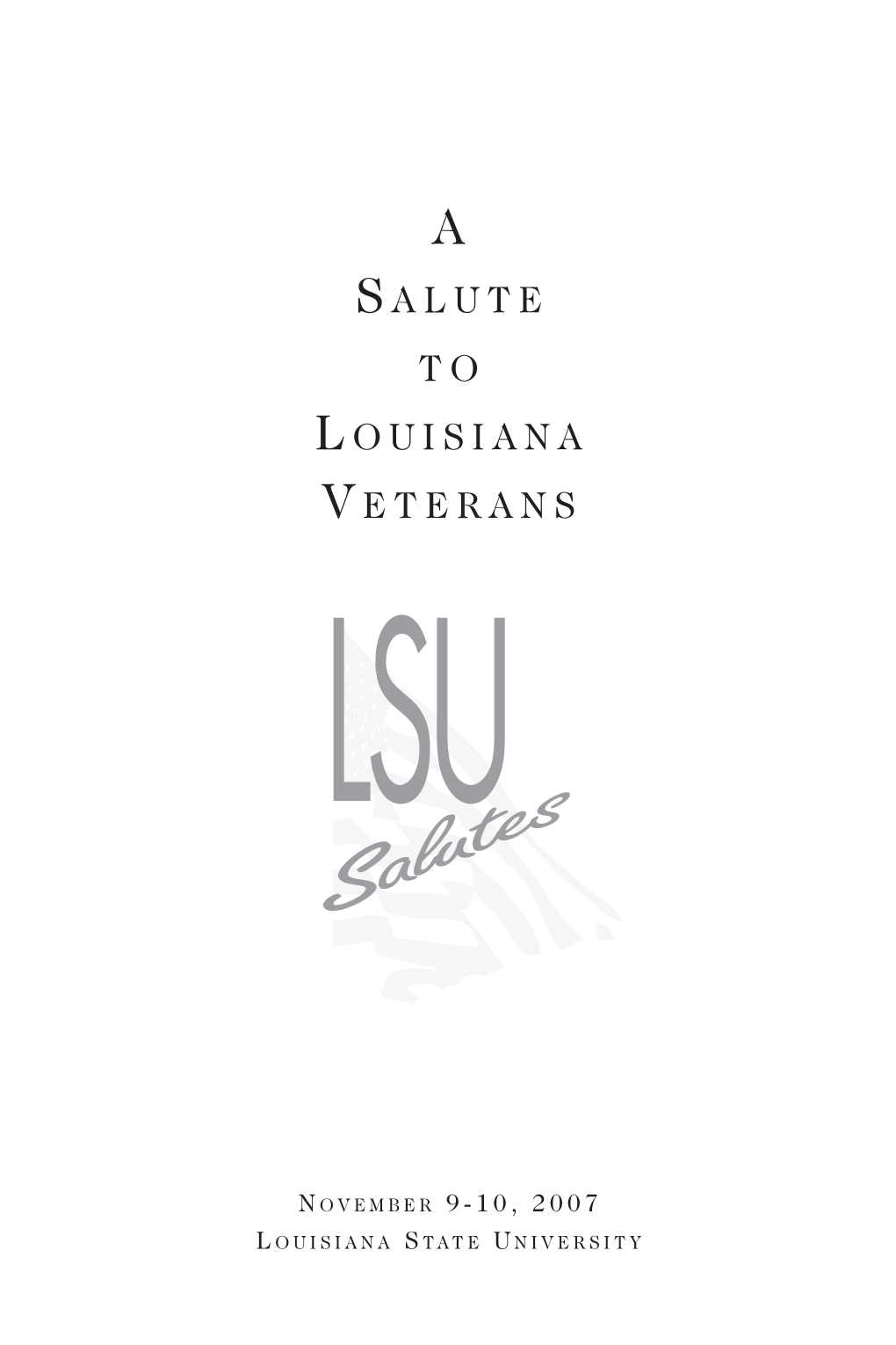 Salute T O Louisiana Veterans