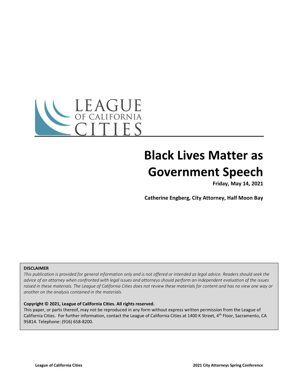Black Lives Matter As Government Speech Friday, May 14, 2021