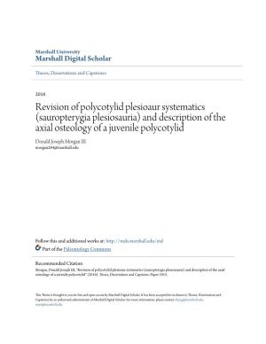 Revision of Polycotylid Plesioaur Systematics (Sauropterygia