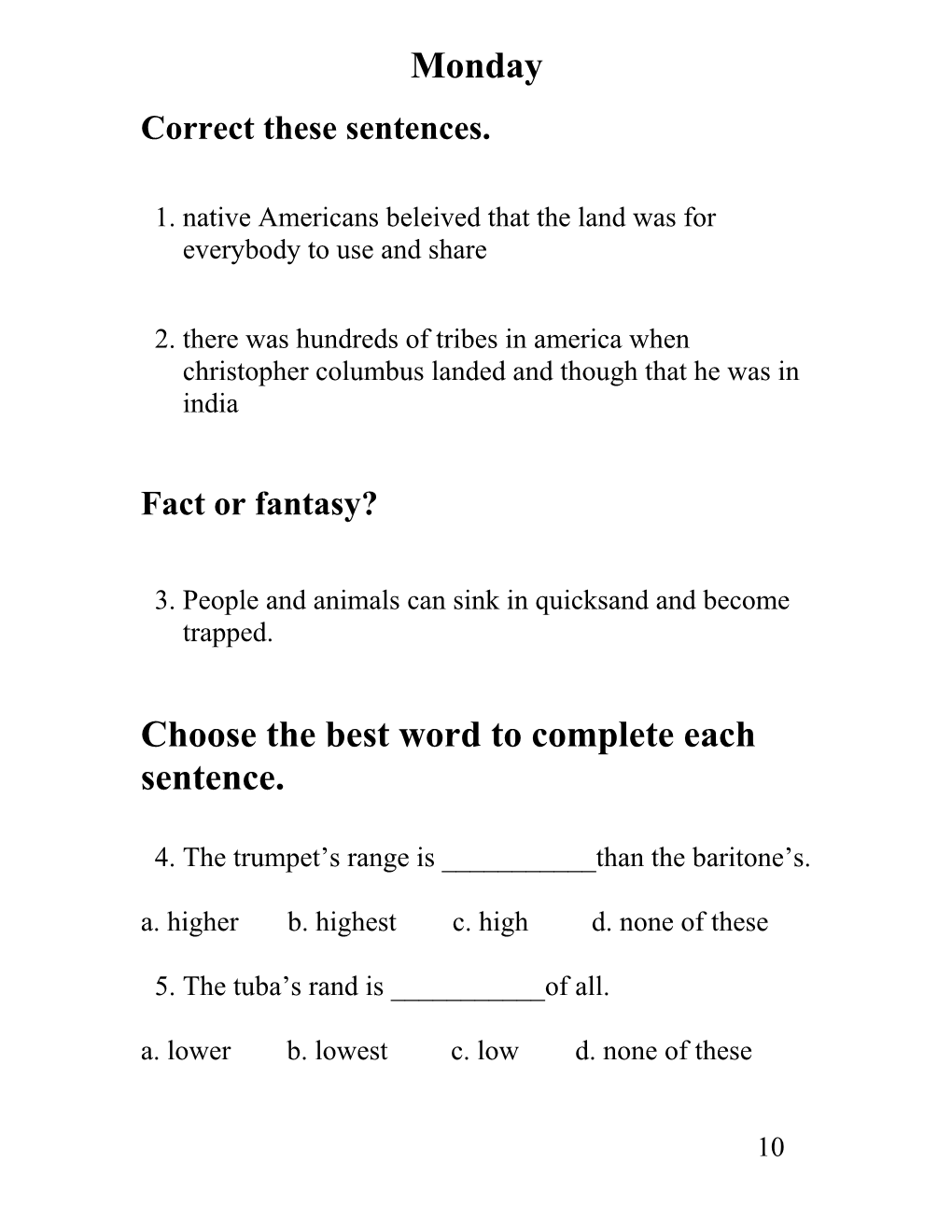 Correct These Sentences