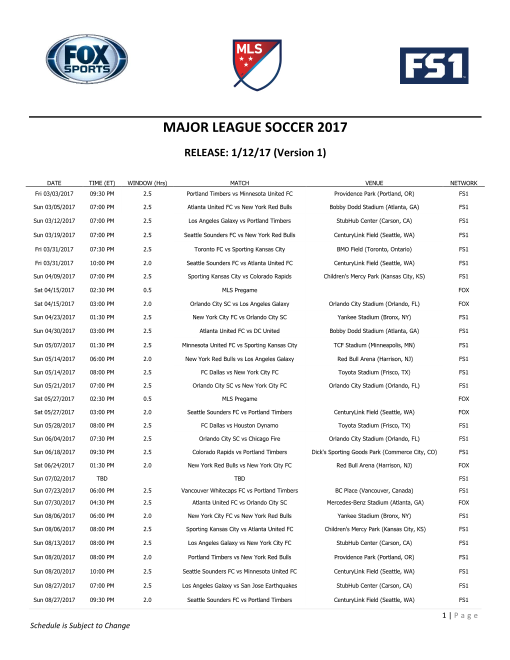 Major League Soccer 2017