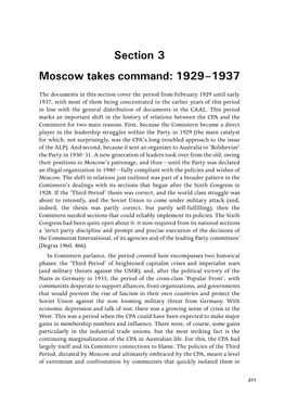 Moscow Takes Command: 1929–1937