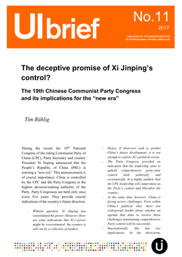 The Deceptive Promise of Xi Jinping's Control?